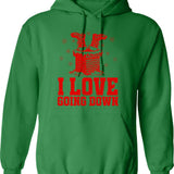 I Love Flys Hoodie - Retro Graphic Pullover Hoodie for Men & Women - Green