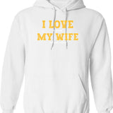 I Love Hot Moms Hoodie - Retro Graphic Pullover Hoodie for Men & Women - White