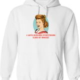 I Love Jazz Hoodie - Retro Graphic Pullover Hoodie for Men & Women - White