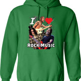I Love Old Cars Hoodie - Retro Graphic Pullover Hoodie for Men & Women - Green