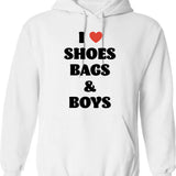 I Love Rock Music Shirt Hoodie - Retro Graphic Pullover Hoodie for Men & Women - White