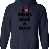 I Love Rock Music Shirt Hoodie - Retro Graphic Pullover Hoodie for Men & Women - Navy