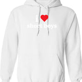 I Love Shoes Bags Boys Hoodie - Retro Graphic Pullover Hoodie for Men & Women - White