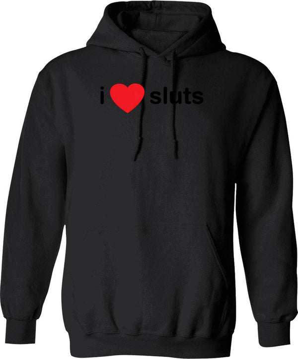 I Love Short Boys Hoodie - Retro Graphic Pullover Hoodie for Men & Women - Black