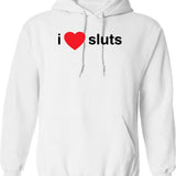 I Love Short Boys Hoodie - Retro Graphic Pullover Hoodie for Men & Women - White