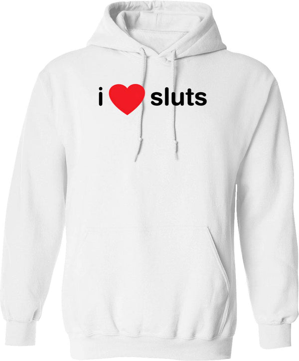 I Love Short Boys Hoodie - Retro Graphic Pullover Hoodie for Men & Women - White