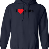 I Love Short Boys Hoodie - Retro Graphic Pullover Hoodie for Men & Women - Navy