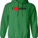 I Love Short Boys Hoodie - Retro Graphic Pullover Hoodie for Men & Women - Green