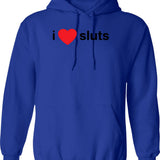I Love Short Boys Hoodie - Retro Graphic Pullover Hoodie for Men & Women - Blue