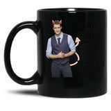 I Met The Devil Once His Name is Matthew Morrison Black Coffee Mug, Gift Coffee Mug