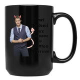 I Met The Devil Once His Name is Matthew Morrison Black Coffee Mug, Gift Coffee Mug