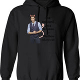 I Met The Devil Once His Name is Matthew Morrison Graphic Pullover Hoodie - Black