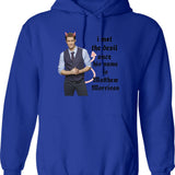 I Met The Devil Once His Name is Matthew Morrison Graphic Pullover Hoodie - Blue