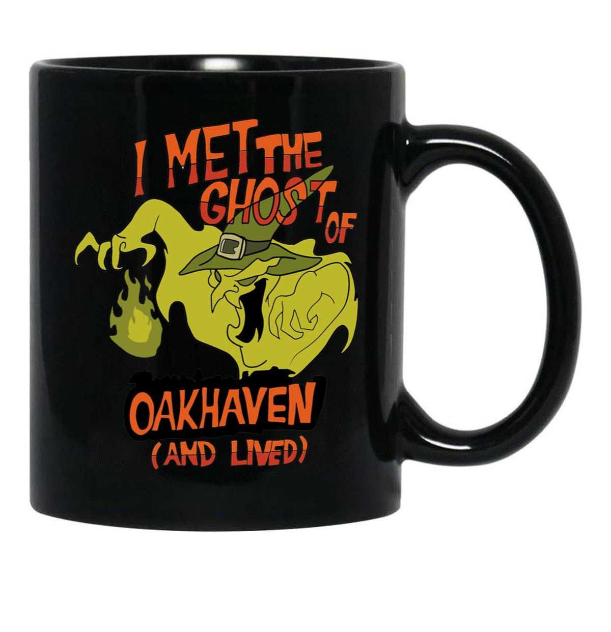 I Met The Ghost of Oakhaven and Lived Black Coffee Mug, Gift Coffee Mug - Black