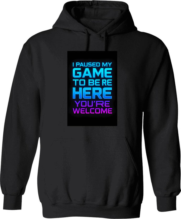 I Paused My Game To Be Here Gamer Vintage Hoodie - Black
