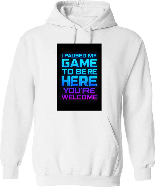 I Paused My Game To Be Here Gamer Vintage Hoodie - White