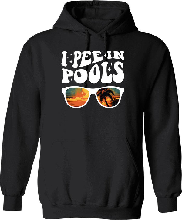 I Pee In Pools Embarrassing Humor Funny Pool Joke Hoodie - Black