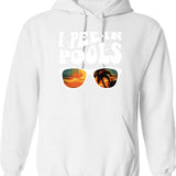 I Pee In Pools Embarrassing Humor Funny Pool Joke Hoodie - White