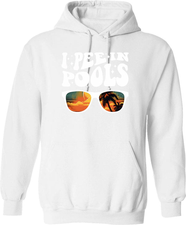 I Pee In Pools Embarrassing Humor Funny Pool Joke Hoodie - White