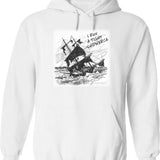 I Require Snacks Raccoon Hoodie - Retro Graphic Pullover Hoodie for Men & Women - White