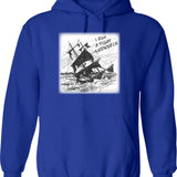 I Require Snacks Raccoon Hoodie - Retro Graphic Pullover Hoodie for Men & Women - Blue