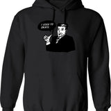 I Throw Things Hoodie - Retro Graphic Pullover Hoodie for Men & Women - Black