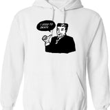 I Throw Things Hoodie - Retro Graphic Pullover Hoodie for Men & Women - White