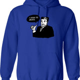 I Throw Things Hoodie - Retro Graphic Pullover Hoodie for Men & Women - Blue