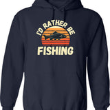 I'd Rather Be Farming Funny Retro Vintage Farmer Gift For Tractor Lover Hoodie - Navy