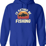 I'd Rather Be Farming Funny Retro Vintage Farmer Gift For Tractor Lover Hoodie - Blue