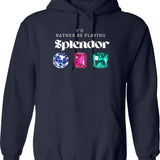 I'd Rather Be Fishing Hoodie - Retro Graphic Pullover Hoodie for Men & Women - Navy