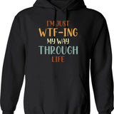 I'm Just Here To Hit Trees Curse Disc Golf Gift Funny Hoodie - Black