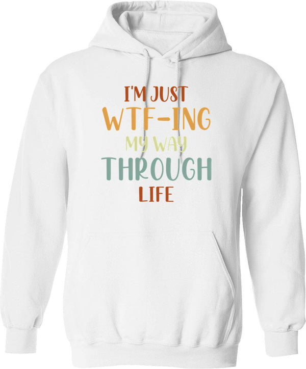 I'm Just Here To Hit Trees Curse Disc Golf Gift Funny Hoodie - White