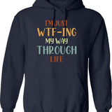 I'm Just Here To Hit Trees Curse Disc Golf Gift Funny Hoodie - Navy