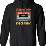 I'm Not Old I'm Classic Best Of 1963 Retro Vintage Funny Distressed Cassette Birthday Gift Hoodie - Black