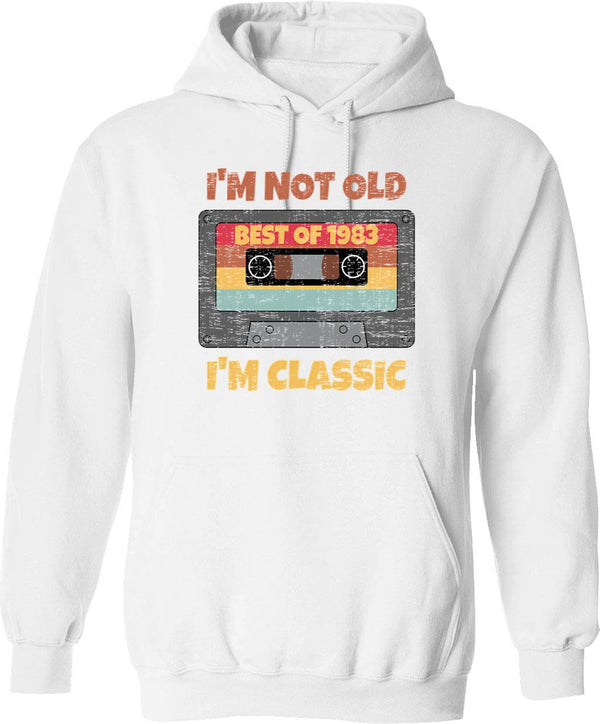 I'm Not Old I'm Classic Best Of 1963 Retro Vintage Funny Distressed Cassette Birthday Gift Hoodie - White