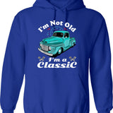 I'm Not Old I'm Classic Funny Car Design Birthday Hoodie - Blue