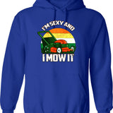 I'm Sexy And I Mow It Funny Retro Vintage Lawn Hoodie - Blue