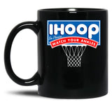 Ihoop I Hoop So Please Watch Your Ankles Classic Logo Black Coffee Mug, Gift Coffee Mug