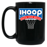 Ihoop I Hoop So Please Watch Your Ankles Classic Logo Black Coffee Mug, Gift Coffee Mug - Black