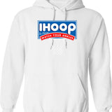 Ihoop I Hoop So Please Watch Your Ankles Classic Logo Graphic Pullover Hoodie - White
