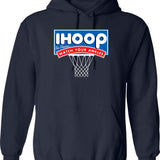 Ihoop I Hoop So Please Watch Your Ankles Classic Logo Graphic Pullover Hoodie - Navy