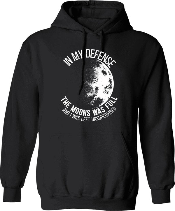 In My Defense I Was Left Unsupervised Funny Vintage Sarcastic Hoodie - Black