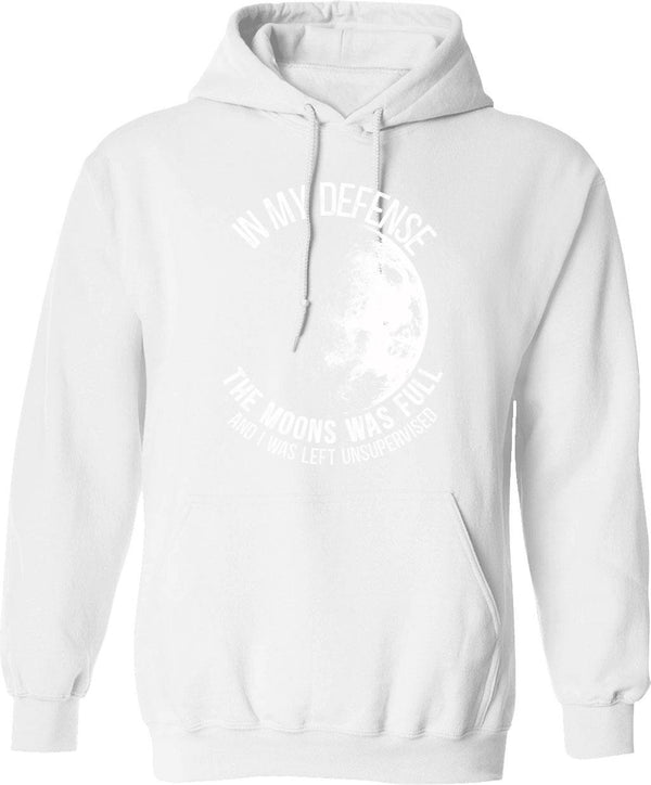 In My Defense I Was Left Unsupervised Funny Vintage Sarcastic Hoodie - White