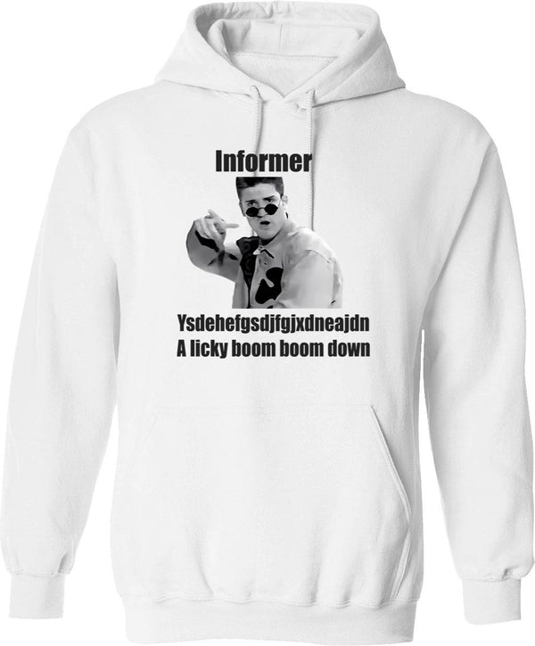 Inferno Tower Humor Hoodie - Retro Graphic Pullover Hoodie for Men & Women - White