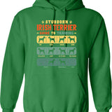 Irish Setter Dog Summer Vintage Hoodie - Retro Graphic Cosy Pullover - Green