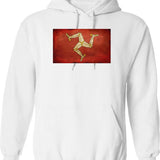 Isle Of Man Hoodie - Retro Graphic Pullover Hoodie for Men & Women - White