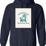 It Is What It Is And It Is Not Great Retro Raccoon Hoodie - Navy