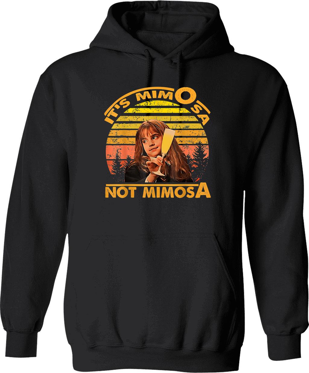 It's Mimosa Not Mimiosa Vintage Retro Hoodie - Black