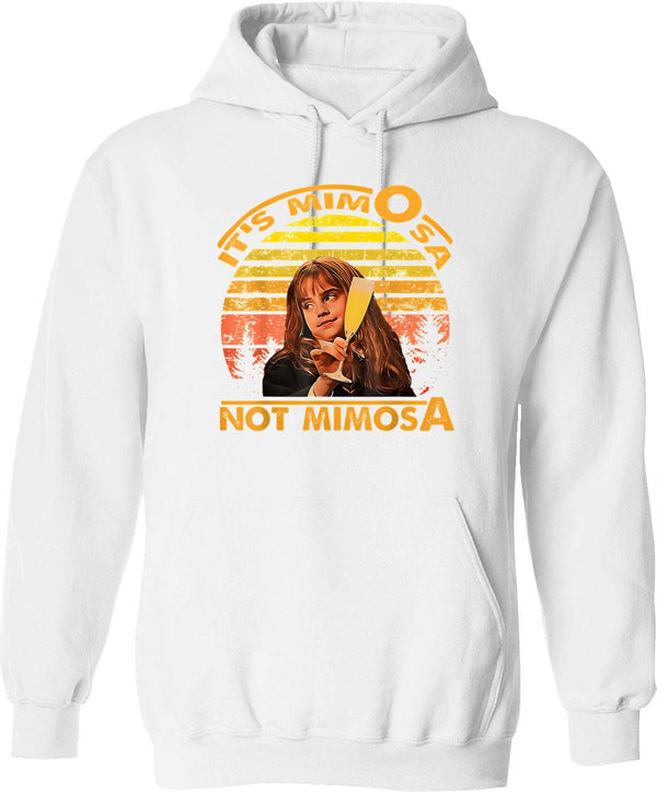 It's Mimosa Not Mimiosa Vintage Retro Hoodie - White